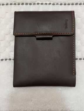 Bellroy Chocolate Brown Leather Fold Wallet with Contrast Stitching